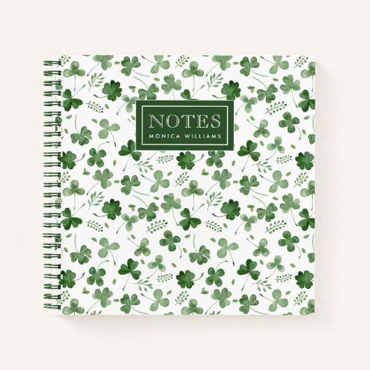 Carnet Motif Shamrock Aquarelle douce (Devant)