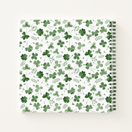Carnet Motif Shamrock Aquarelle douce (Dos)