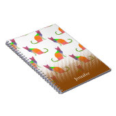 Carnet Motif Silhouette de chat à basse densité Nom perso (Côté Droit)