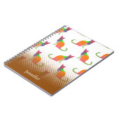 Carnet Motif Silhouette de chat à basse densité Nom perso (Côté gauche)