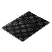 Carnet Motif Silver D20 | Caractère de dés de table PNP (Côté gauche)