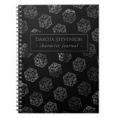 Carnet Motif Silver D20 | Caractère de dés de table PNP (Devant)