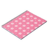 Carnet motif simple floral solide rose rétro petit flux (Côté gauche)
