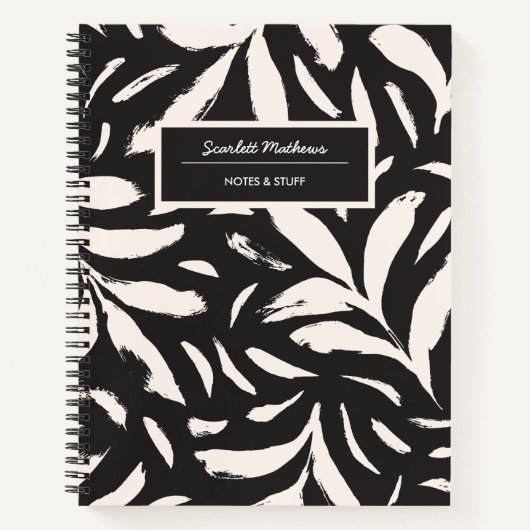 Carnet Motif simple sans couture de feuilles dessinées à (Devant)