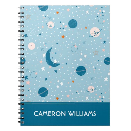 Carnet Motif Sky & Space bleu (Devant)