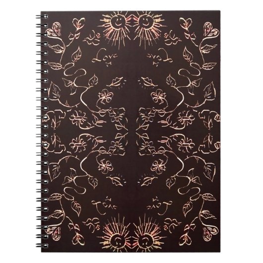 Carnet Motif Soleil Et Fleurs (Devant)