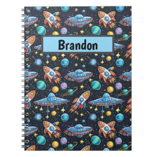 Carnet Motif spatial personnalisé
