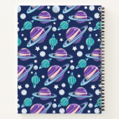 Carnet Motif spatial, Planètes, Étoiles, Galaxie, Cosmos (Dos)