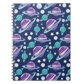 Carnet Motif spatial, Planètes, Étoiles, Galaxie, Cosmos (Devant)