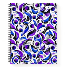 Motif spirale abstrait violet royal