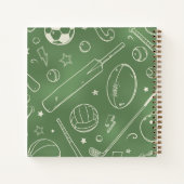 Carnet Motif sportif vert | Ajouter Votre Nom (Dos)