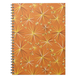 Carnet Motif Spoutnik du milieu du siècle, Terracotta