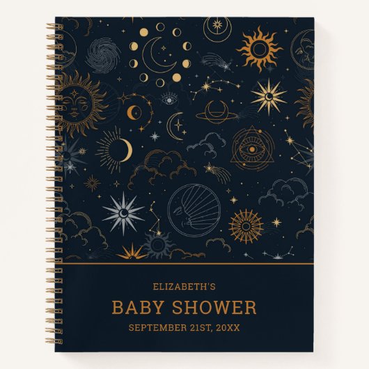 Carnet Motif Stars & Planètes | BABY SHOWER (Devant)