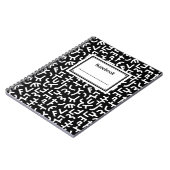 Carnet Motif Style Kuba 121019 - Blanc sur Noir (Côté gauche)
