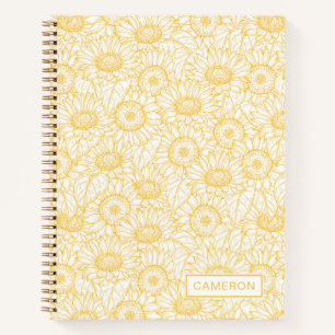 Carnet Motif Sunny Sunflower