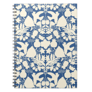 Carnet Motif symétrique d'art folklorique Otomi bleu clas