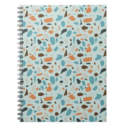 Carnet Motif Terrazzo Bleu (Devant)