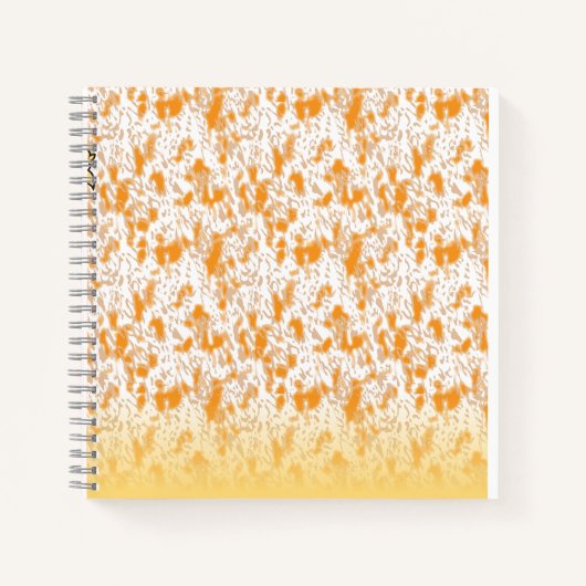 Carnet Motif textile avec orange et gol vibrants (Devant)