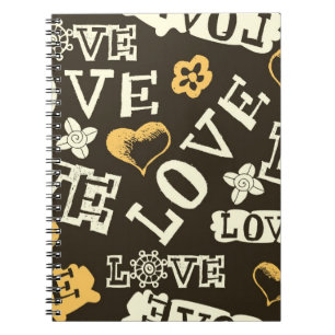 Carnet Motif tiré par la main d'amour
