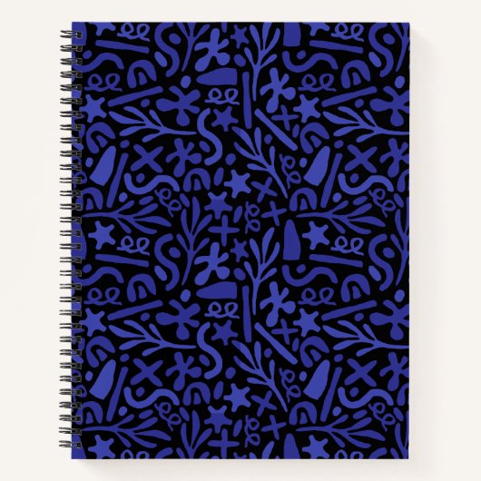 Carnet motif transparent abstrait bleu (Devant)