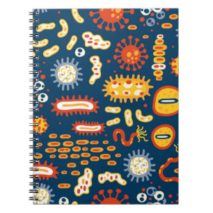 Carnet Motif transparent avec différents types de microor