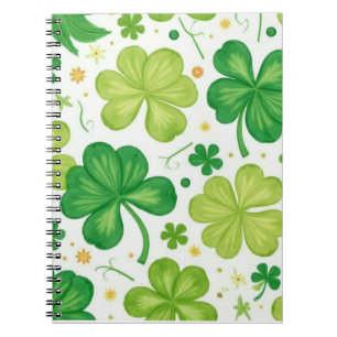 Carnet Motif Trèfle à Trois Feuilles Aquarelle