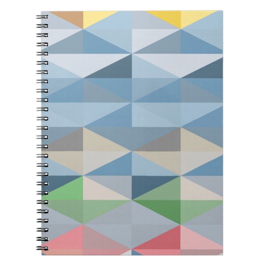 Carnet Motif triangle géométrique bleu coloré (Devant)