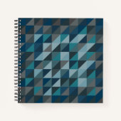 Carnet Motif triangle géométrique en bleu et gris (Devant)