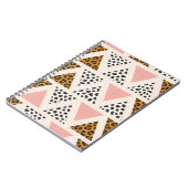 Carnet Motif Triangle Léopard Chic et Rose (Côté gauche)