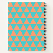 Carnet Motif triangle orange et bleu clair (Dos)