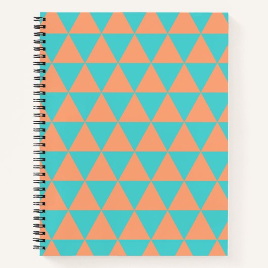 Carnet Motif triangle orange et bleu clair (Devant)