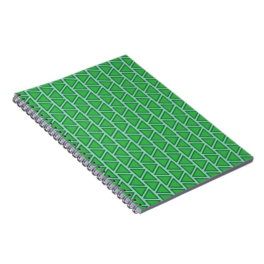 Carnet Motif triangle vert trois tons Abstrait (Côté Droit)