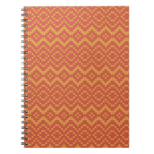Carnet Motif tribal égyptien orange rouge et jaune