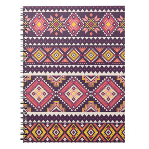 Carnet Motif tribal rayé, géométrique sans couture.