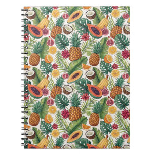 Carnet Motif Tropical à l'Ananas - Dessin de Fruits d'Été