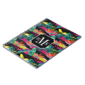 Carnet Motif tropical abstrait de texture de néon (Côté gauche)