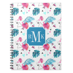 Carnet Motif tropical de triangle de feuille