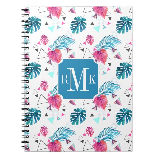 Carnet Motif tropical de triangle de feuille (Devant)