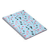 Carnet Motif tropical d'été rose et bleu (Côté Droit)