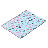 Carnet Motif tropical d'été rose et bleu (Côté gauche)