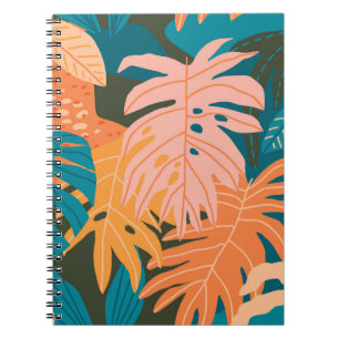 Carnet Motif tropical feuille coloré