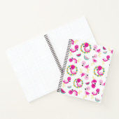 Carnet Motif tropical, Flamants roses, pastèques, Fleurs (Intérieur)