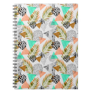 Carnet Motif tropical géométrique abstrait de feuille
