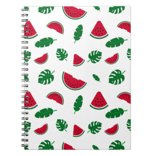 Carnet motif tropical, motif pastèque, mer tropicale