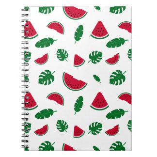 Carnet motif tropical, motif pastèque, mer tropicale