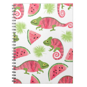 Carnet Motif tropical sans couture avec cha d'aquarelle m