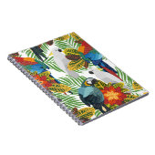 Carnet Motif tropical sans couture avec perroquets. (Côté Droit)