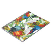 Carnet Motif tropical sans couture avec perroquets. (Côté gauche)