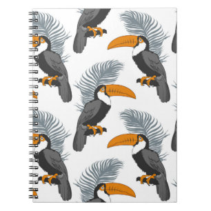 Carnet Motif Tropical sans soudure avec toucans et feuill