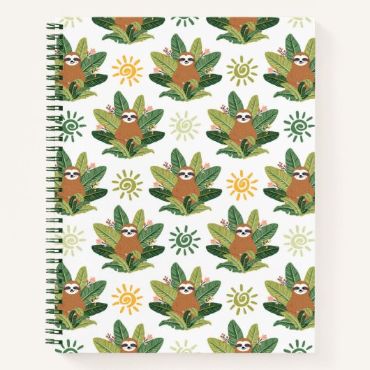 Carnet Motif Tropical Sloth (Devant)